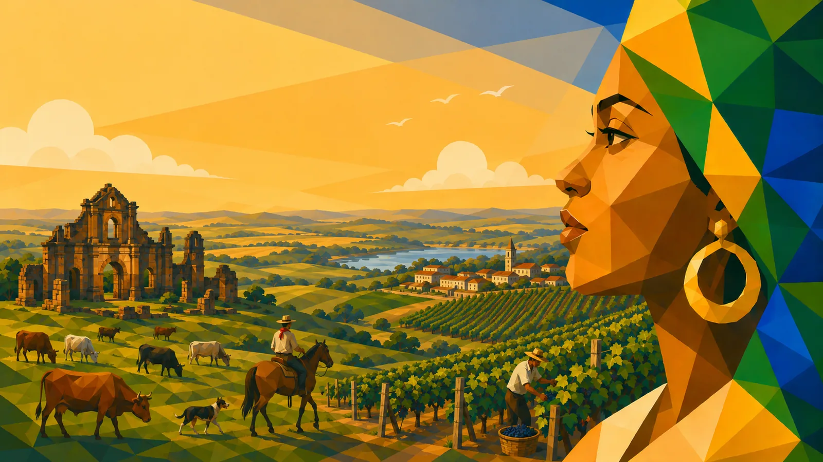 Illustration des Bundesstaats Rio Grande do Sul
