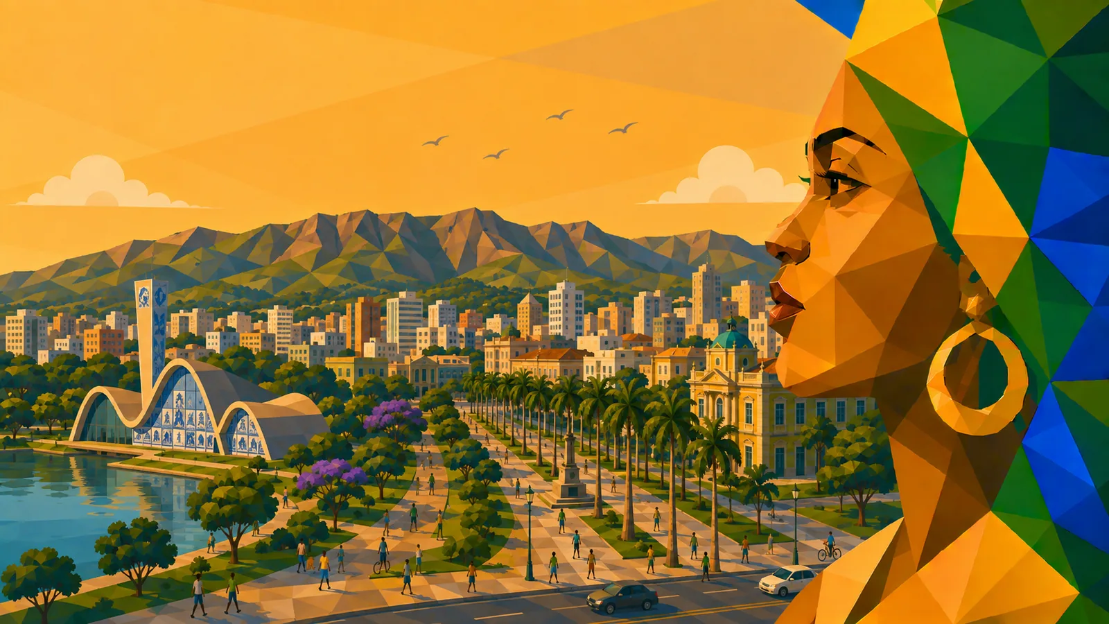Illustration von Belo Horizonte im Bundesstaat Minas Gerais