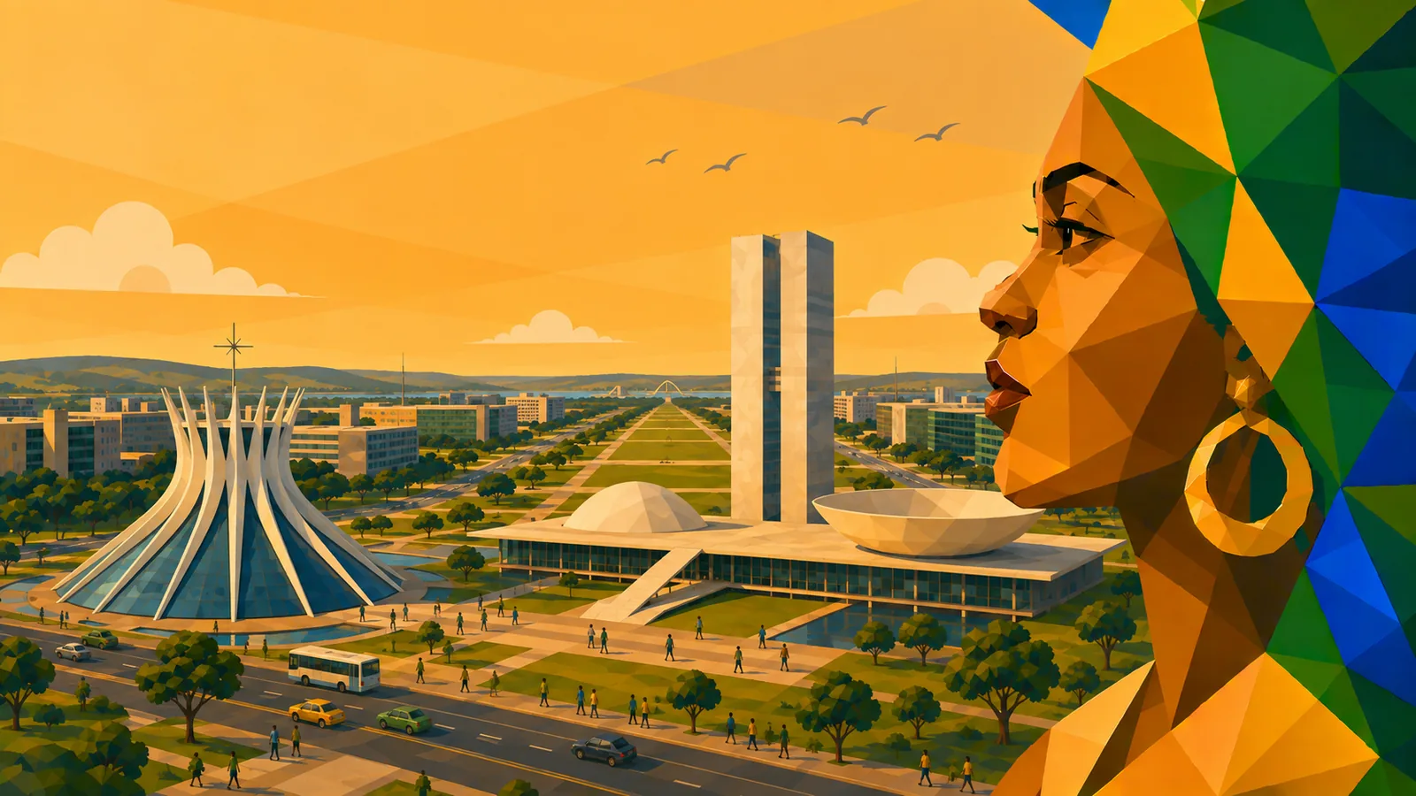 Illustration von Brasília im Bundesstaat Distrito Federal