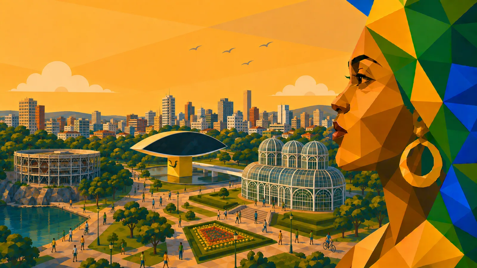 Illustration von Curitiba im Bundesstaat Paraná