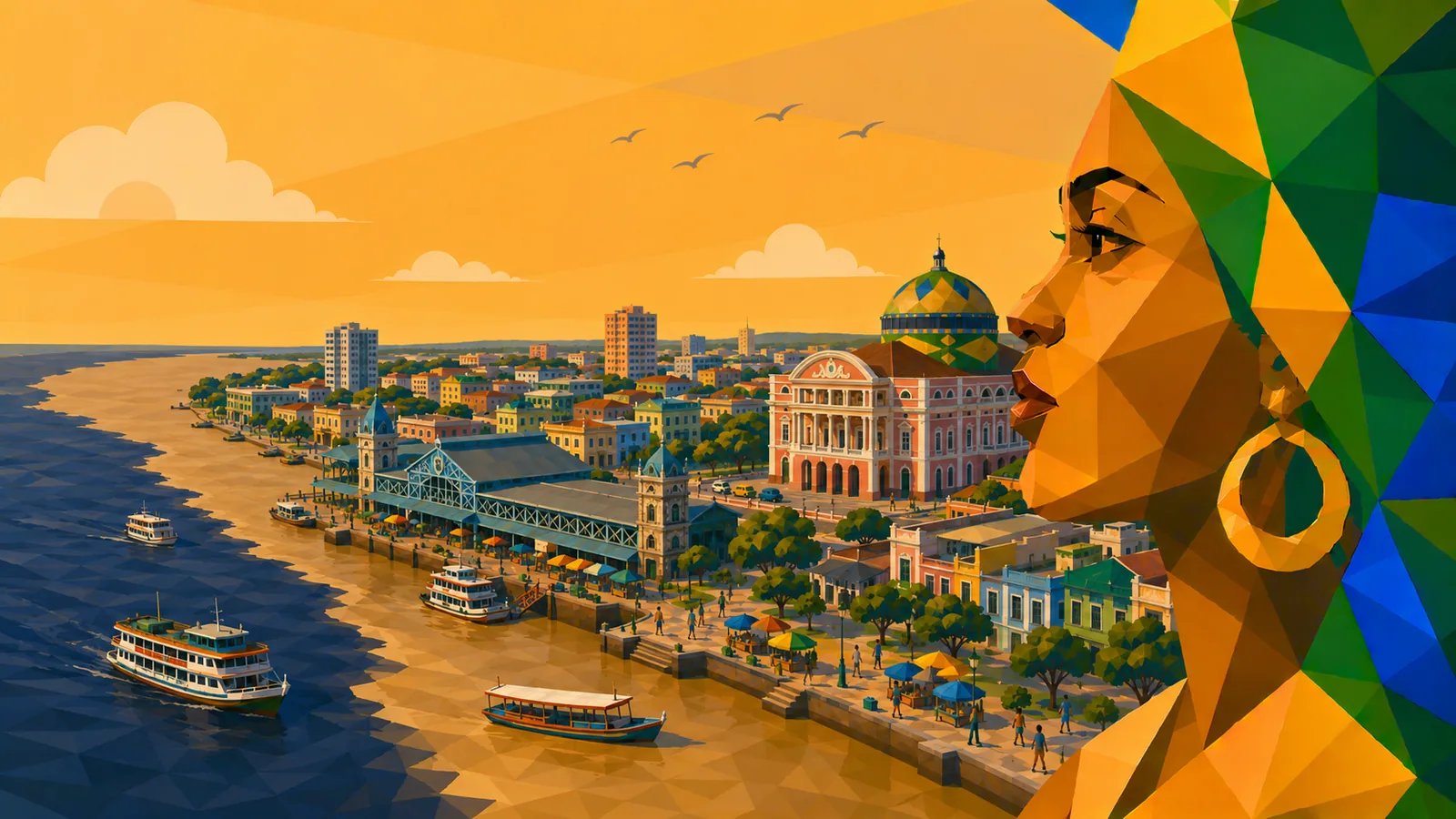 Illustration von Manaus im Bundesstaat Amazonas