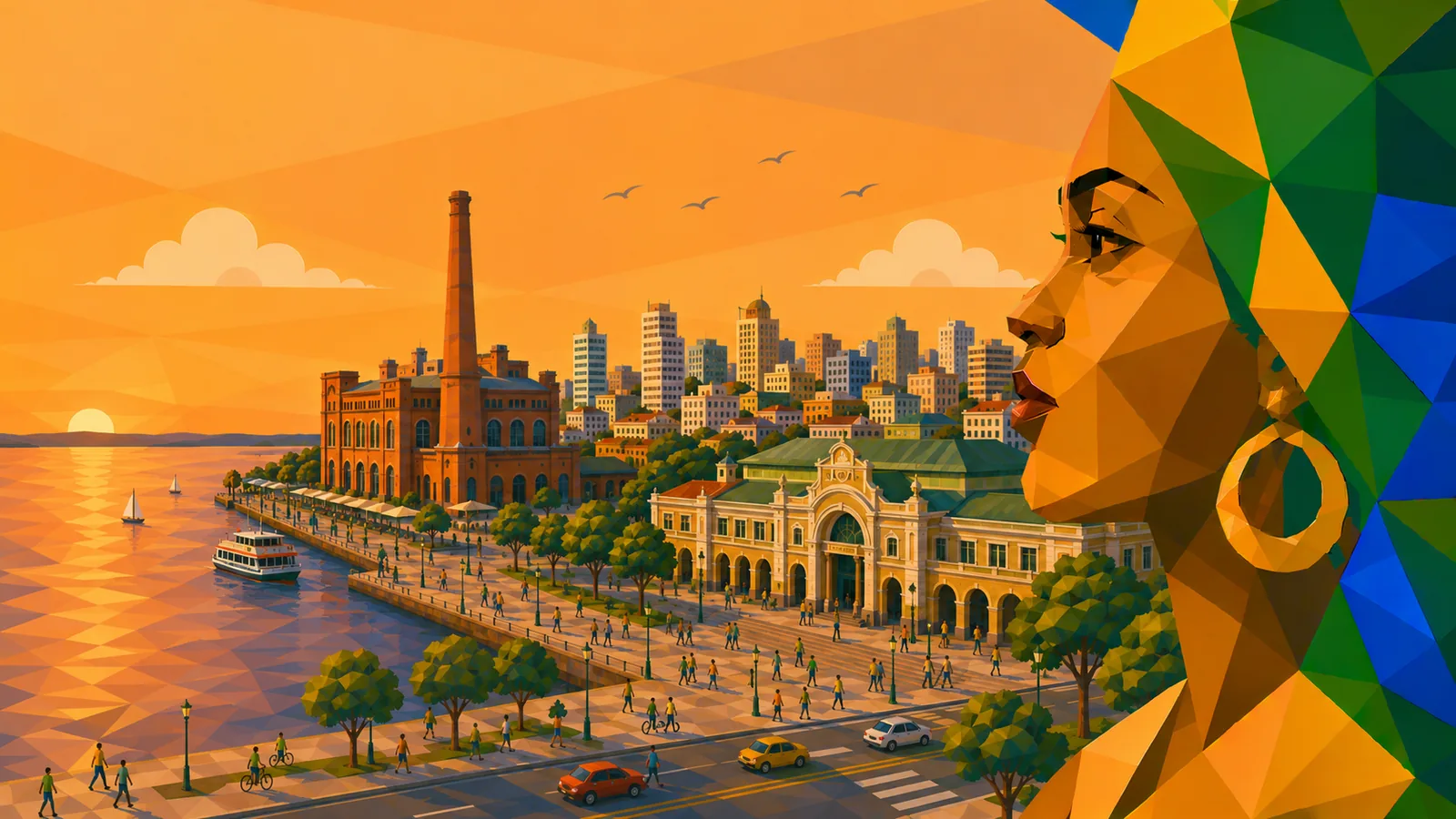 Illustration von Porto Alegre im Bundesstaat Rio Grande do Sul