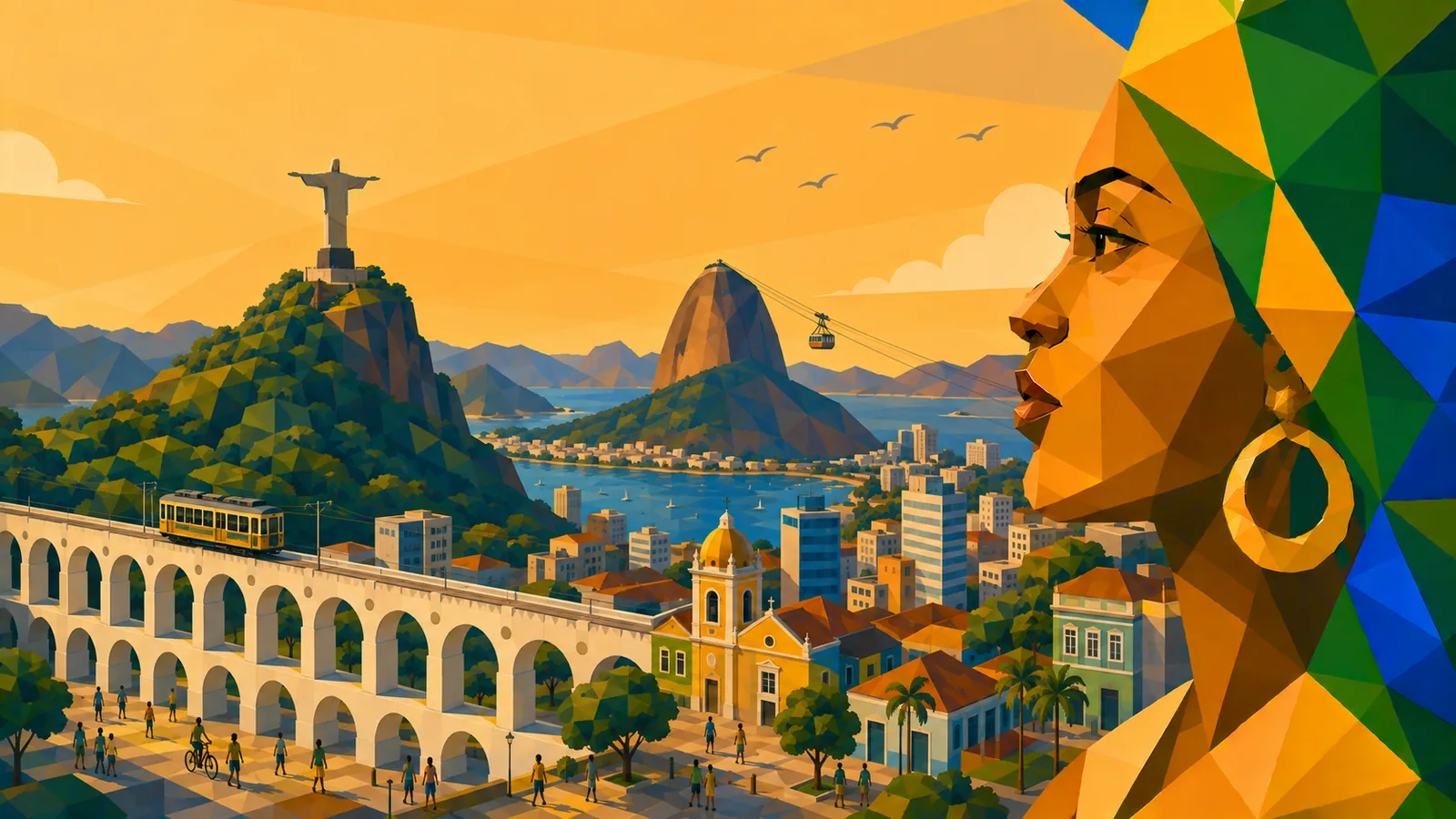 Illustration von Rio de Janeiro im Bundesstaat Rio de Janeiro