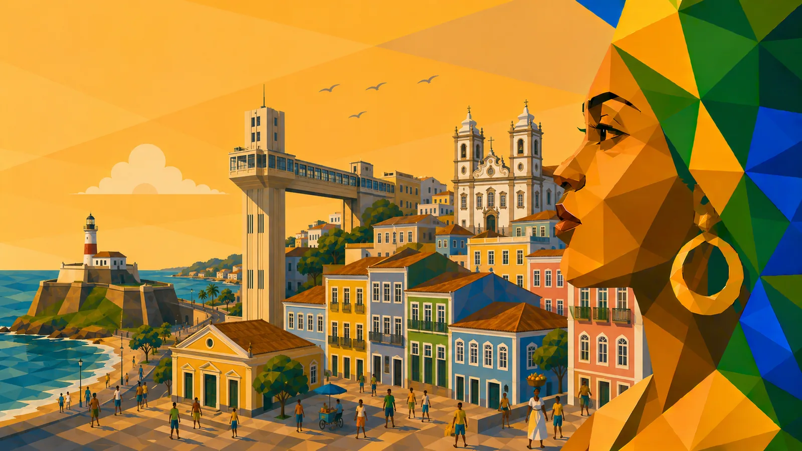 Illustration von Salvador im Bundesstaat Bahia