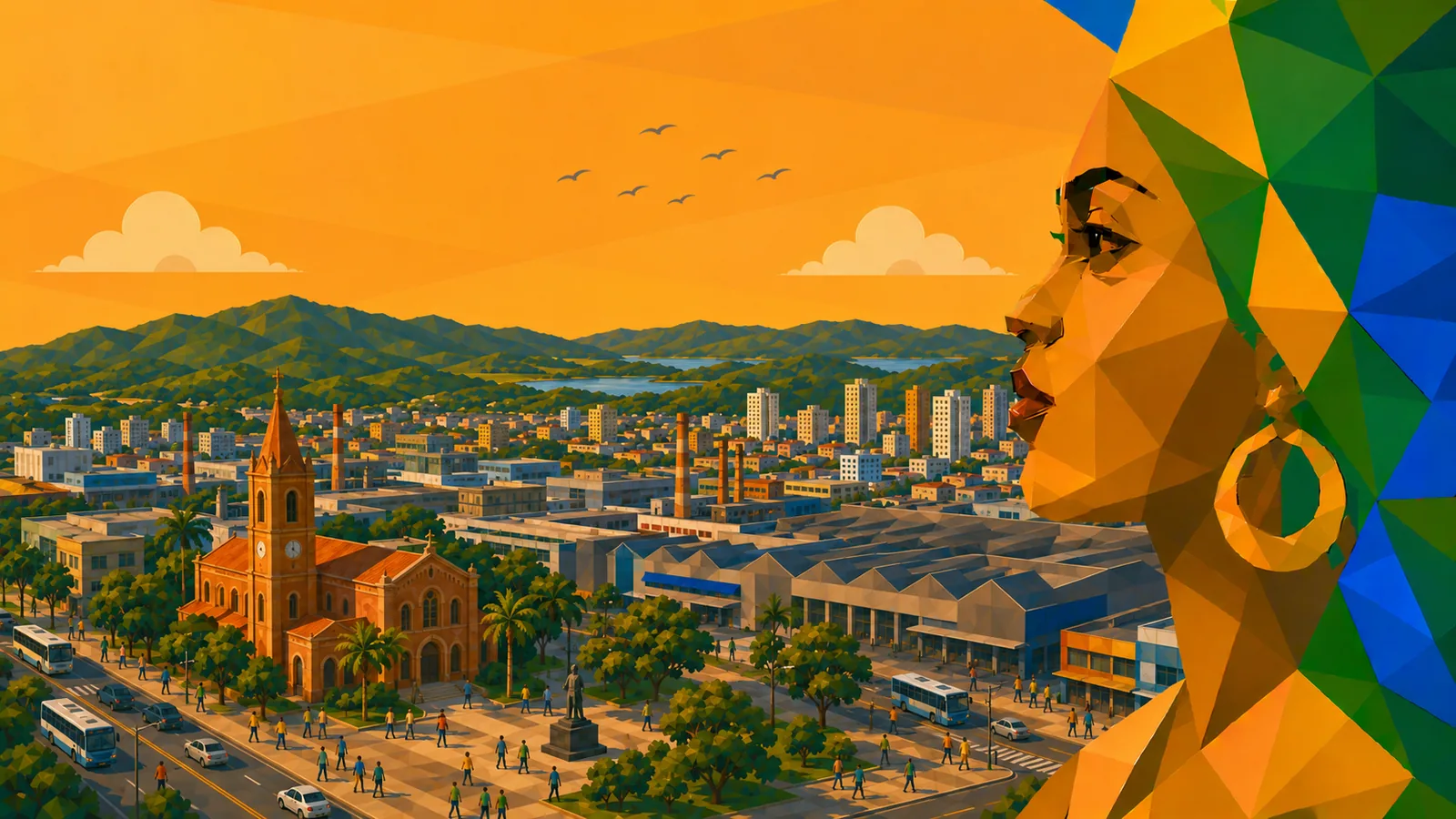 Illustration von Santo André im Bundesstaat São Paulo