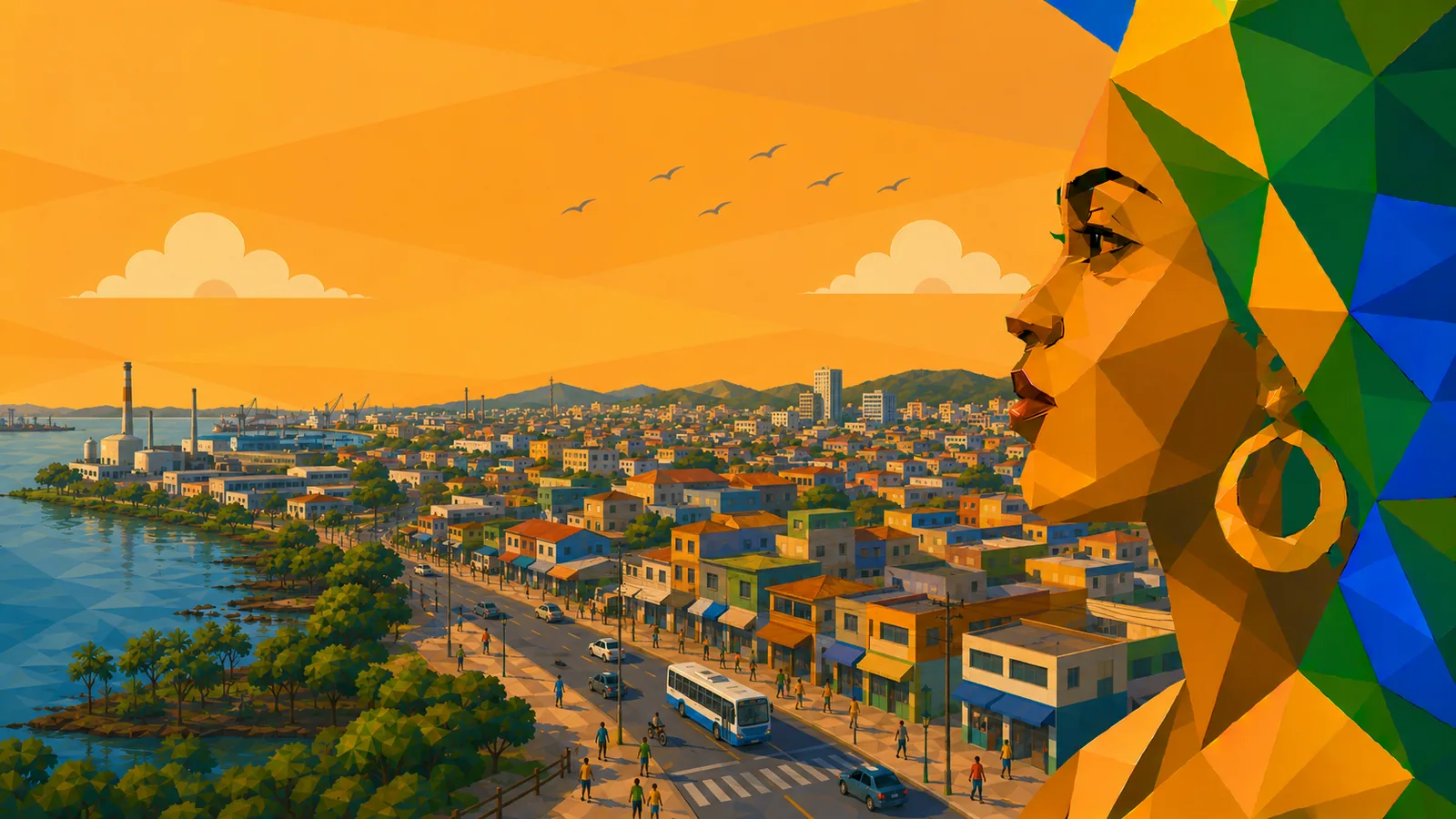 Illustration von São Gonçalo im Bundesstaat Rio de Janeiro