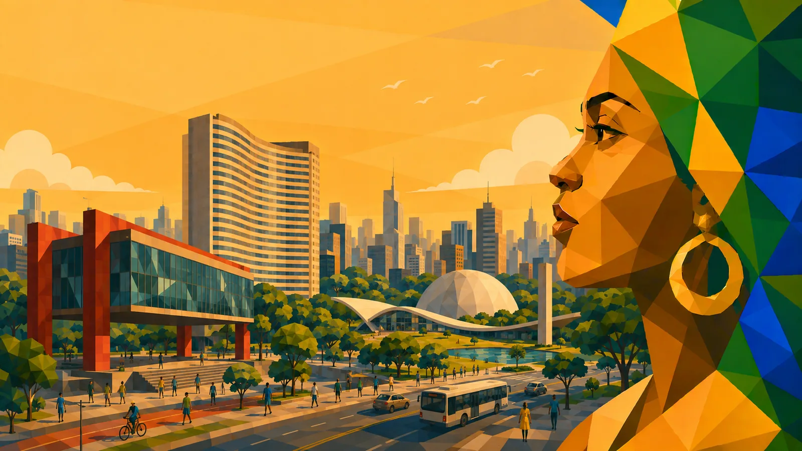 Illustration von São Paulo im Bundesstaat São Paulo